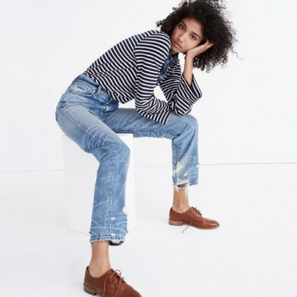 Madewell Rivet & Thread High Rise Slim Boyjeans - image 1